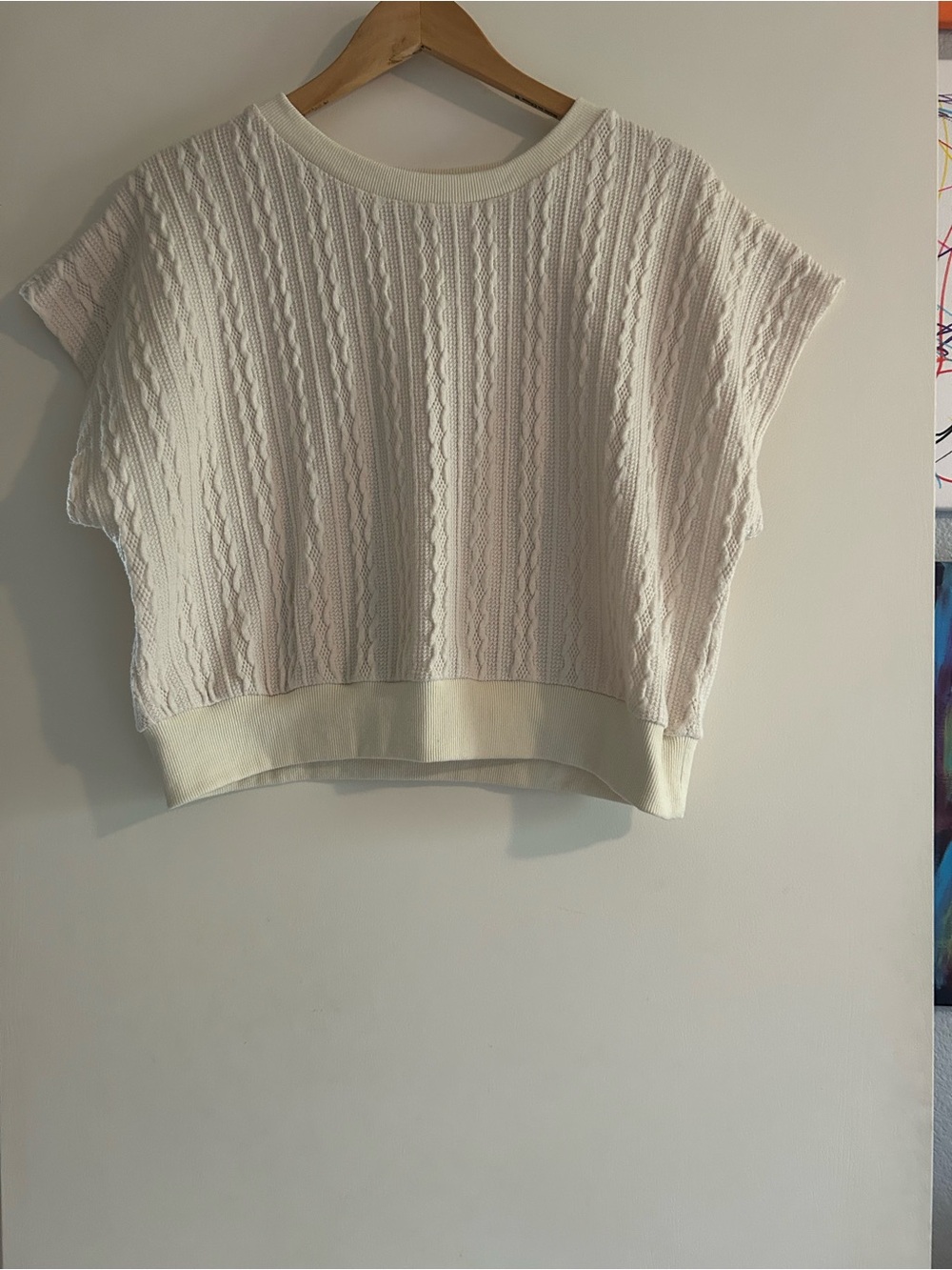Women's Cream Knit Muscle Tee